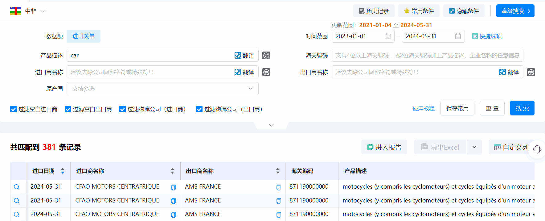 中非海关数据,海关数据,evo真人视讯海关数据
